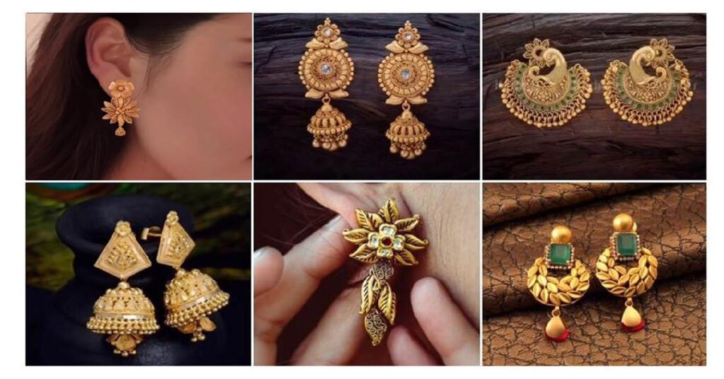 Gold Earrings Designs for Daily Use